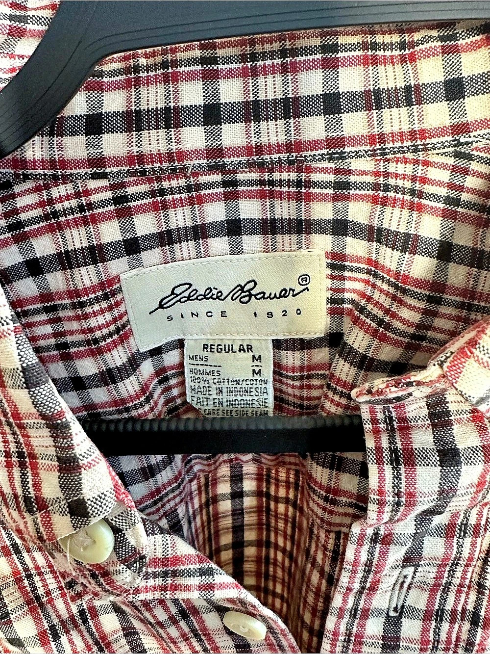 Vintage Eddie Bauer Men's Plaid Cotton Shirt Size Medium Like New